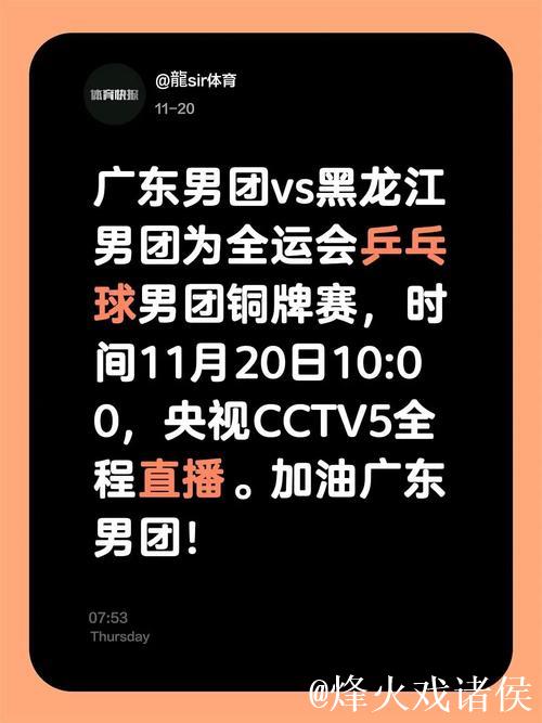 广东队3-0战胜黑龙江 夺得全运会乒乓球男团铜牌